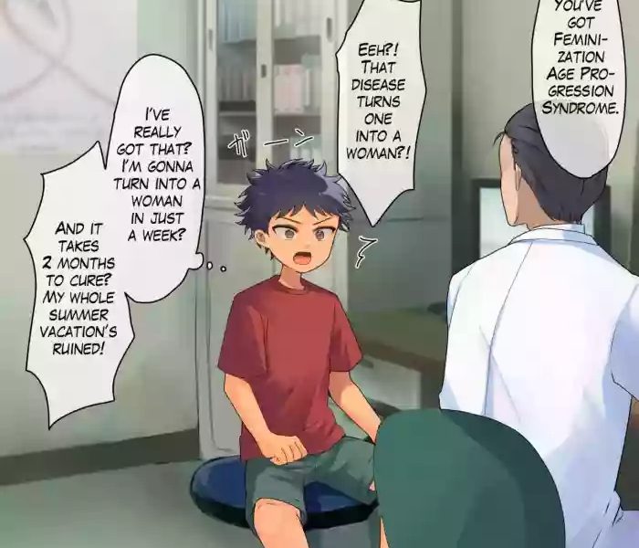nyotaika kyuuseichou shoukougun ni kakacchatta ko a boy got infected with feminization age progression syndrome cover